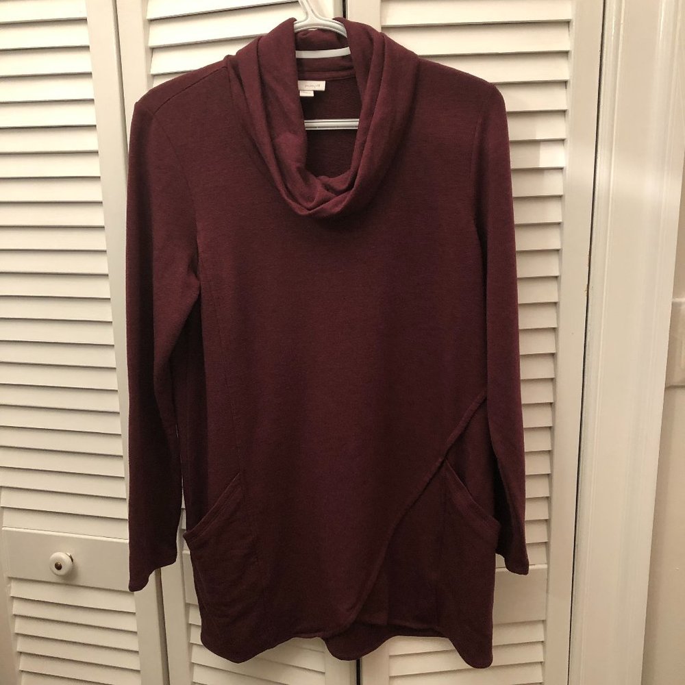 Pure Jill turtle neck merlot women sweater, S